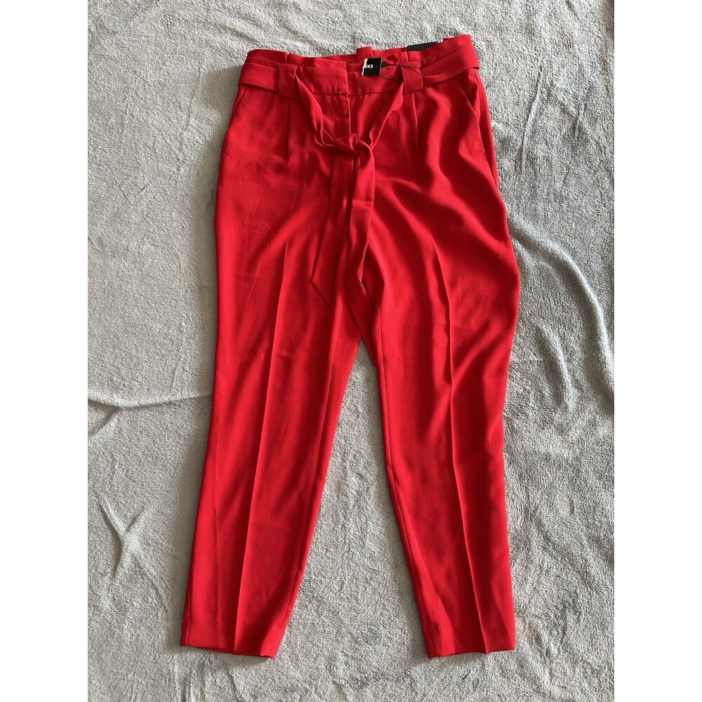 Express High Waisted Paperbag Ankle Pant- Red Size 10R